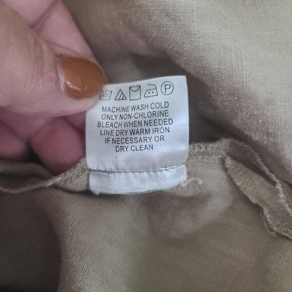 David Dart Collection Vintage Linen ladies button up beige Size 3x Quiet luxury - Picture 7 of 9
